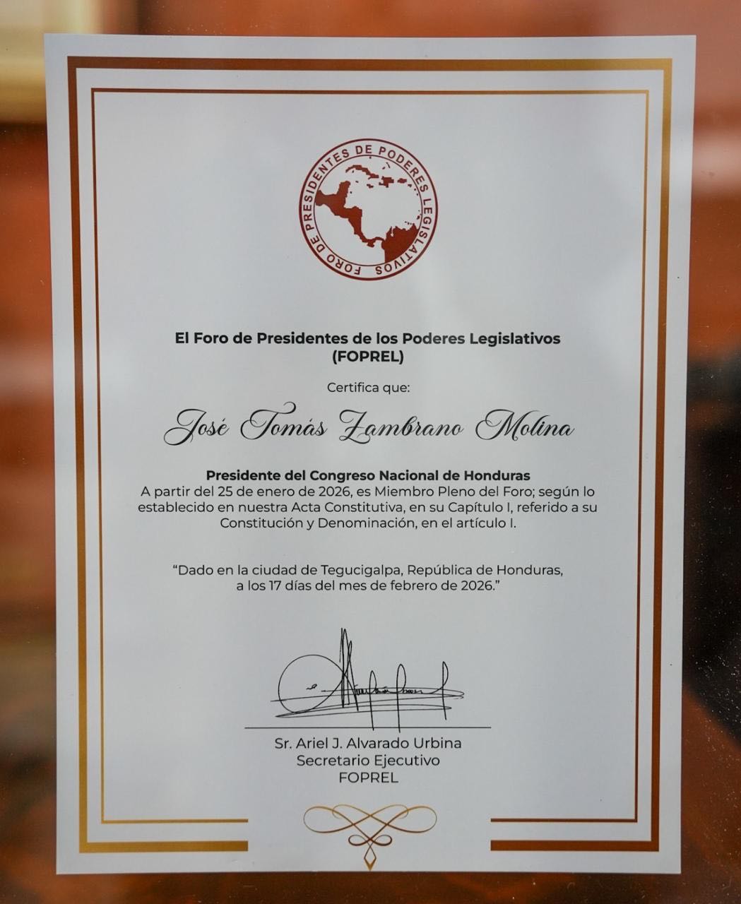 Foprel felicita al Congreso Nacional por poner a Dios en el centro